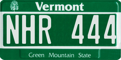 VT license plate NHR444