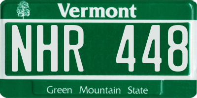 VT license plate NHR448