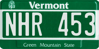 VT license plate NHR453