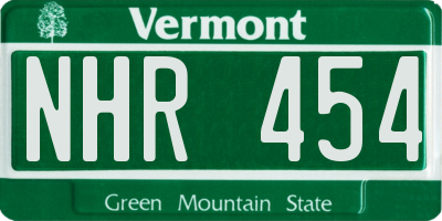 VT license plate NHR454