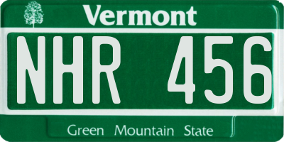 VT license plate NHR456
