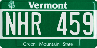 VT license plate NHR459