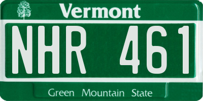 VT license plate NHR461