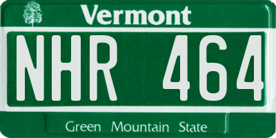 VT license plate NHR464