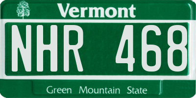 VT license plate NHR468