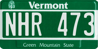 VT license plate NHR473