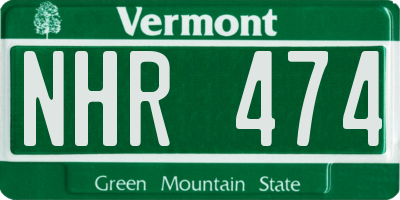 VT license plate NHR474