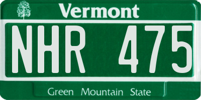VT license plate NHR475