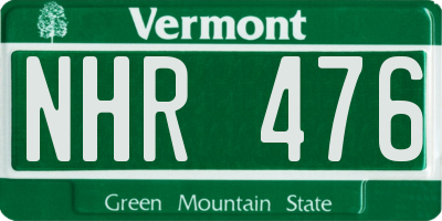 VT license plate NHR476