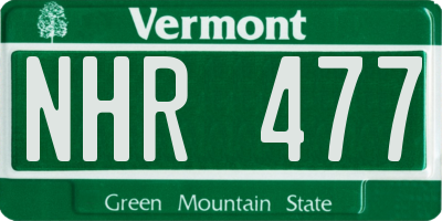 VT license plate NHR477