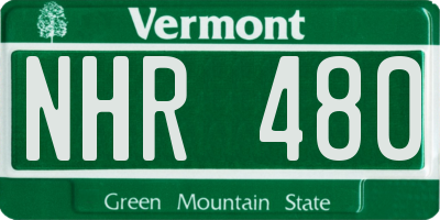 VT license plate NHR480