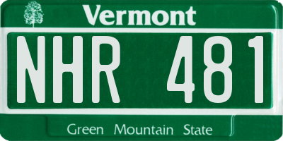 VT license plate NHR481