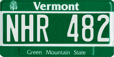 VT license plate NHR482