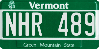 VT license plate NHR489