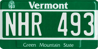 VT license plate NHR493