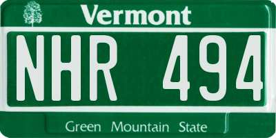 VT license plate NHR494