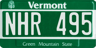 VT license plate NHR495