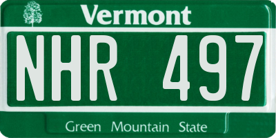 VT license plate NHR497