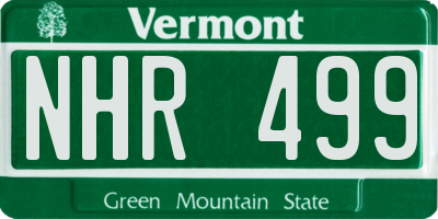 VT license plate NHR499