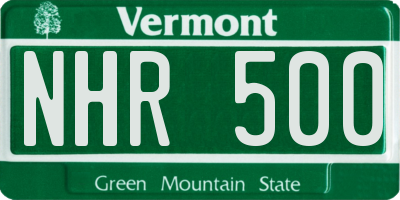 VT license plate NHR500