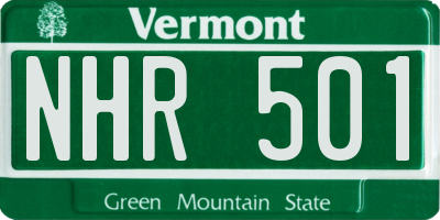 VT license plate NHR501