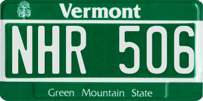 VT license plate NHR506