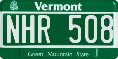 VT license plate NHR508