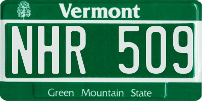 VT license plate NHR509