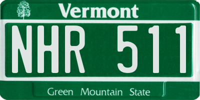 VT license plate NHR511