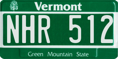 VT license plate NHR512