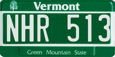 VT license plate NHR513