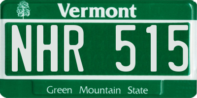 VT license plate NHR515