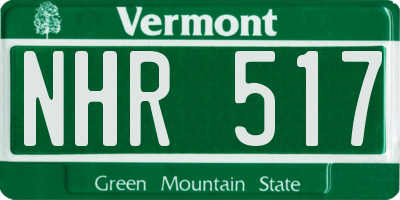 VT license plate NHR517