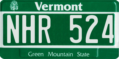 VT license plate NHR524