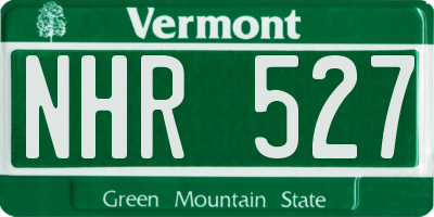 VT license plate NHR527