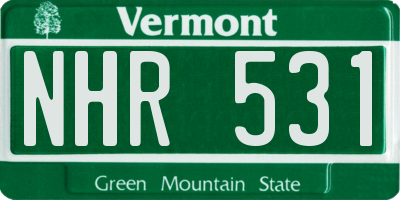 VT license plate NHR531