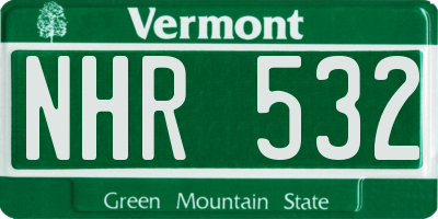 VT license plate NHR532