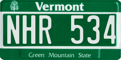 VT license plate NHR534