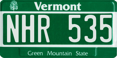 VT license plate NHR535