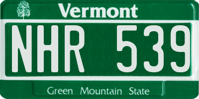 VT license plate NHR539