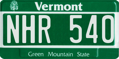 VT license plate NHR540