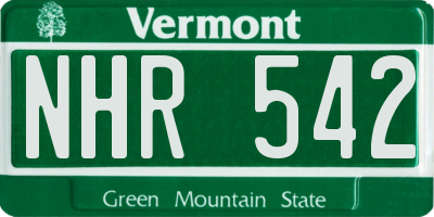 VT license plate NHR542