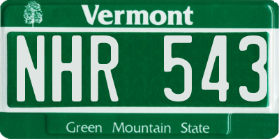 VT license plate NHR543