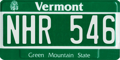 VT license plate NHR546