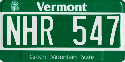 VT license plate NHR547
