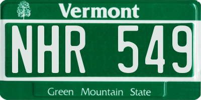VT license plate NHR549