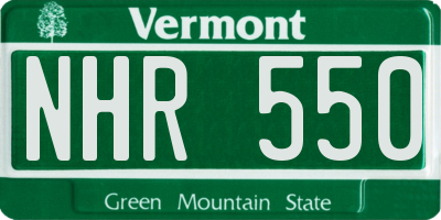 VT license plate NHR550