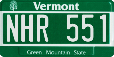 VT license plate NHR551