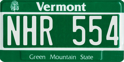 VT license plate NHR554
