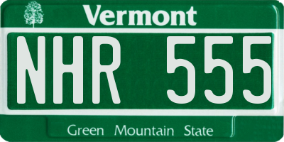 VT license plate NHR555